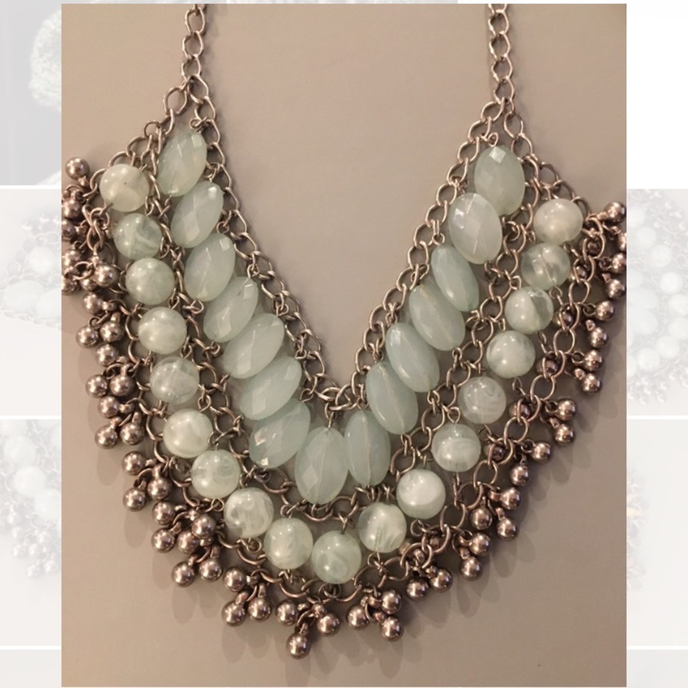 Beaded chain charm necklace